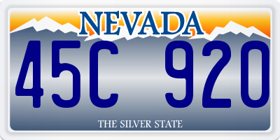 NV license plate 45C920