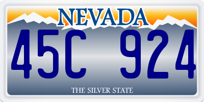 NV license plate 45C924