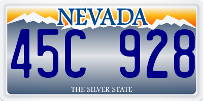 NV license plate 45C928