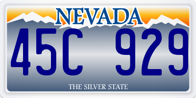 NV license plate 45C929