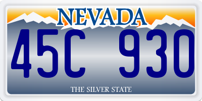 NV license plate 45C930