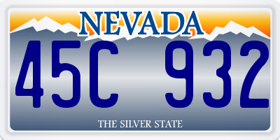 NV license plate 45C932