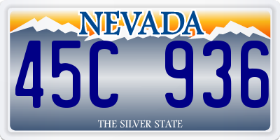 NV license plate 45C936