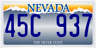 NV license plate 45C937
