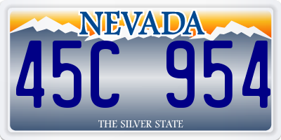 NV license plate 45C954