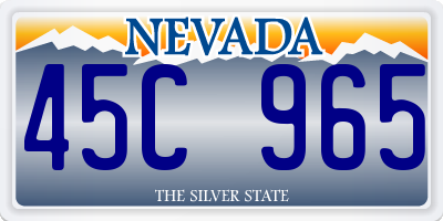 NV license plate 45C965