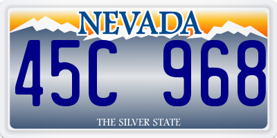 NV license plate 45C968