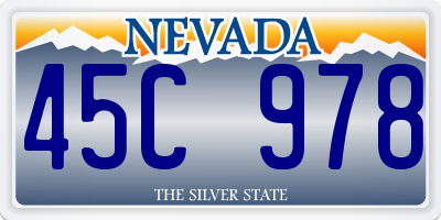 NV license plate 45C978