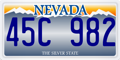 NV license plate 45C982