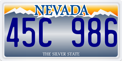 NV license plate 45C986