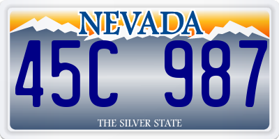 NV license plate 45C987