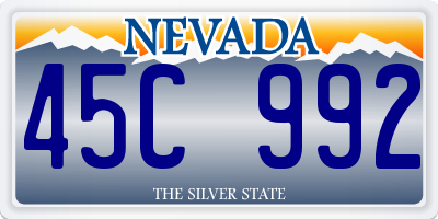 NV license plate 45C992