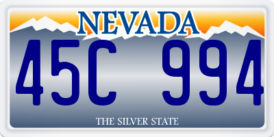 NV license plate 45C994