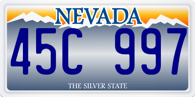NV license plate 45C997