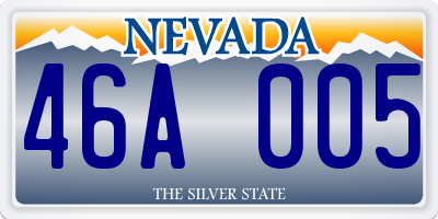 NV license plate 46A005