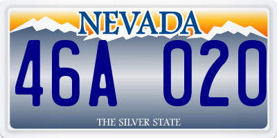 NV license plate 46A020