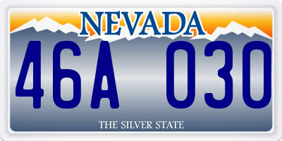NV license plate 46A030