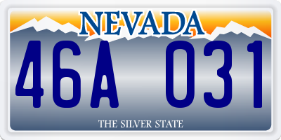 NV license plate 46A031