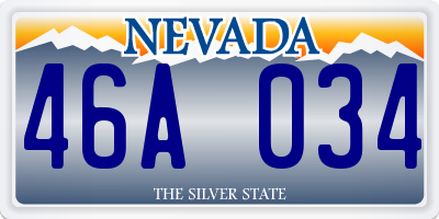 NV license plate 46A034