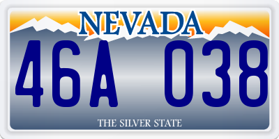 NV license plate 46A038