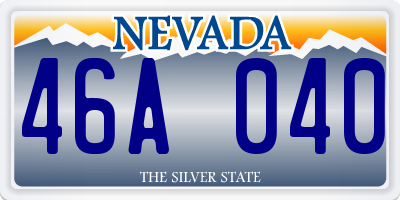 NV license plate 46A040