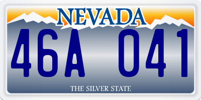 NV license plate 46A041