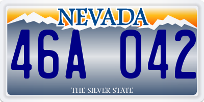 NV license plate 46A042