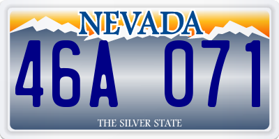 NV license plate 46A071