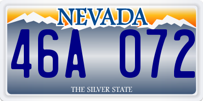 NV license plate 46A072