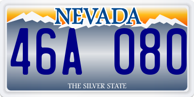 NV license plate 46A080