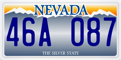 NV license plate 46A087