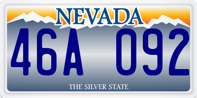 NV license plate 46A092