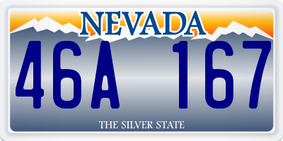 NV license plate 46A167