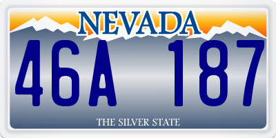 NV license plate 46A187