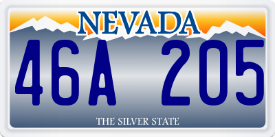 NV license plate 46A205