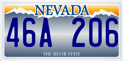 NV license plate 46A206