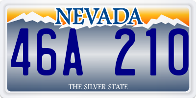 NV license plate 46A210