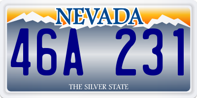 NV license plate 46A231