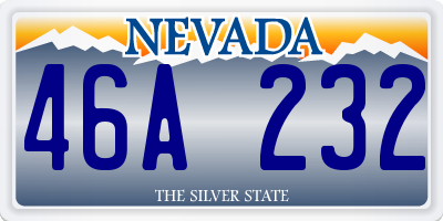 NV license plate 46A232