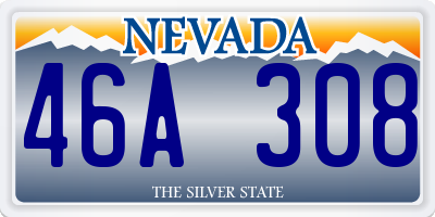 NV license plate 46A308