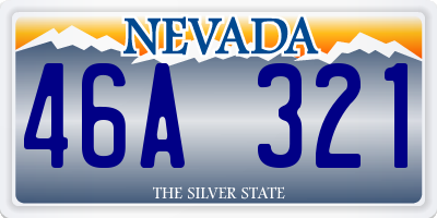 NV license plate 46A321