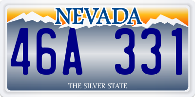 NV license plate 46A331