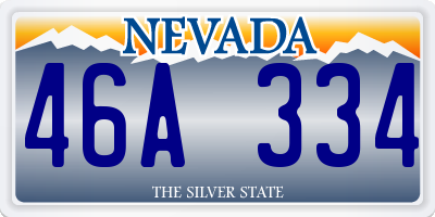 NV license plate 46A334