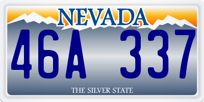 NV license plate 46A337