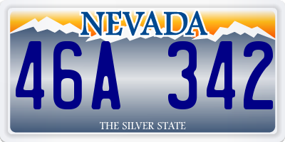 NV license plate 46A342