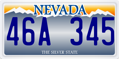NV license plate 46A345