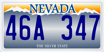 NV license plate 46A347