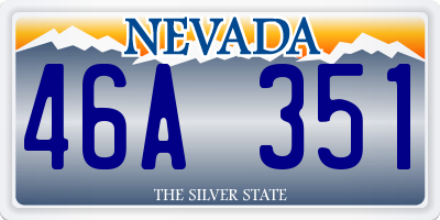 NV license plate 46A351