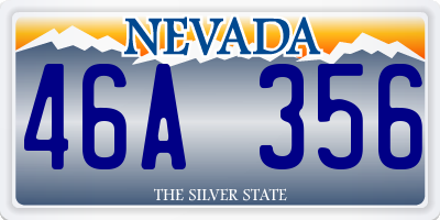 NV license plate 46A356