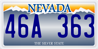 NV license plate 46A363